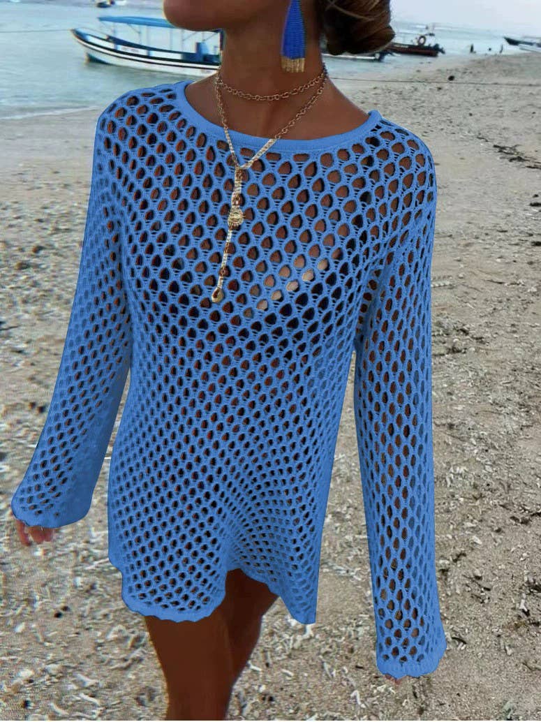 Beach Vacation Knit Hollow Out Cover-Up