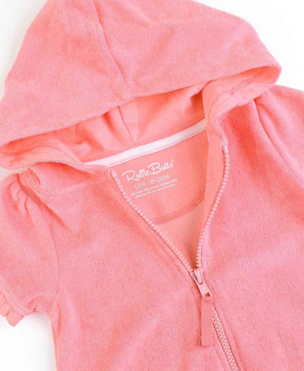 Girls Bubblegum Pink Terry Full-Zip Cover Up