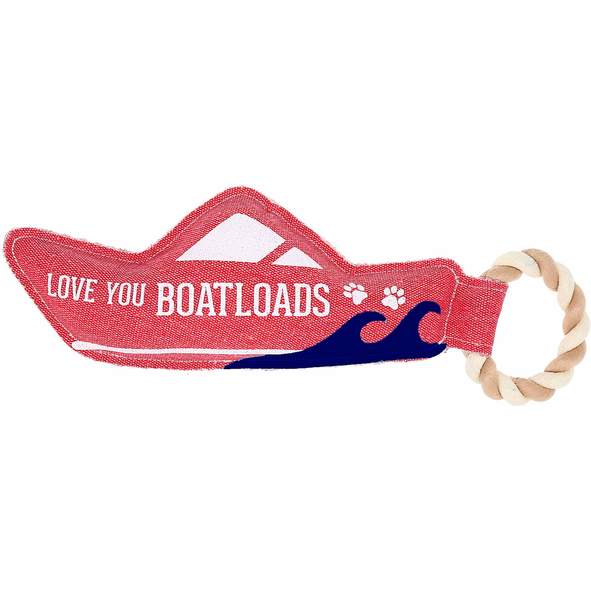 Boatloads - 13" x 5" Canvas Dog Toy on Rope