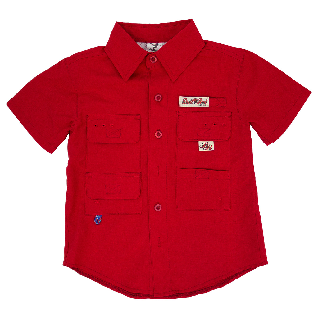 Bull Red Youth Fishing Shirt