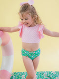 Girls Coconut Cabana Butterfly Tankini 2-Piece Swimsuit with Signature Rear Ruffles