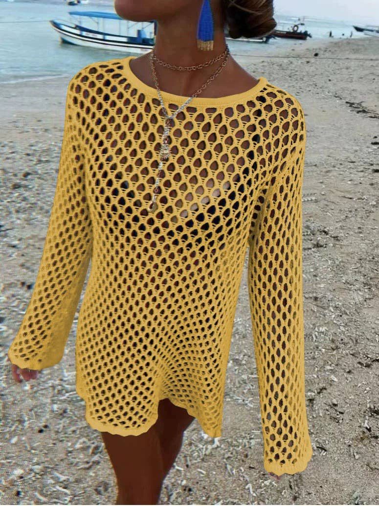 Beach Vacation Knit Hollow Out Cover-Up