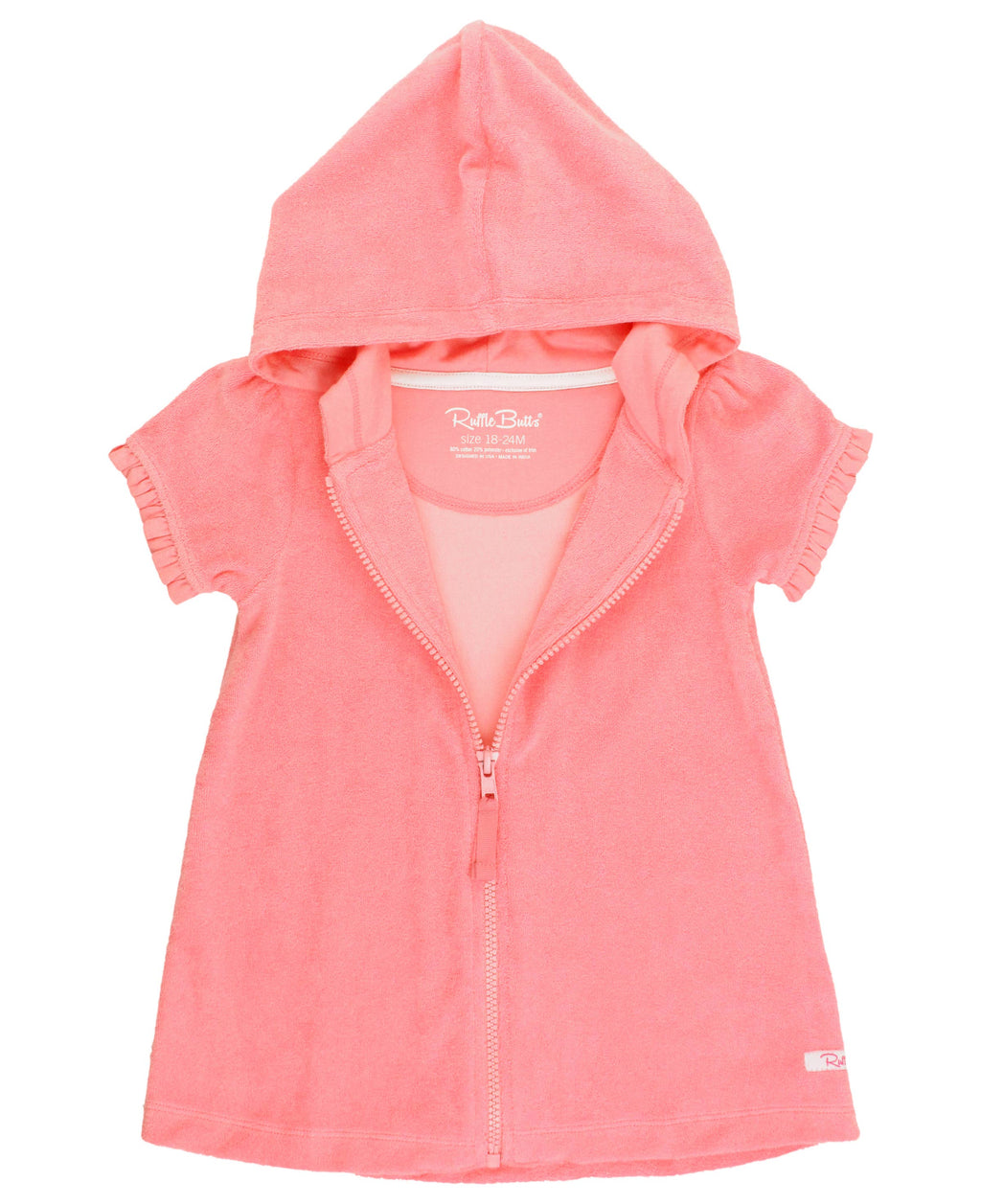 Girls Bubblegum Pink Terry Full-Zip Cover Up