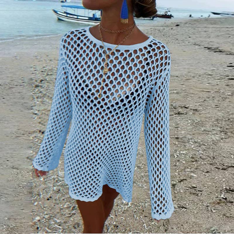 Beach Vacation Knit Hollow Out Cover-Up