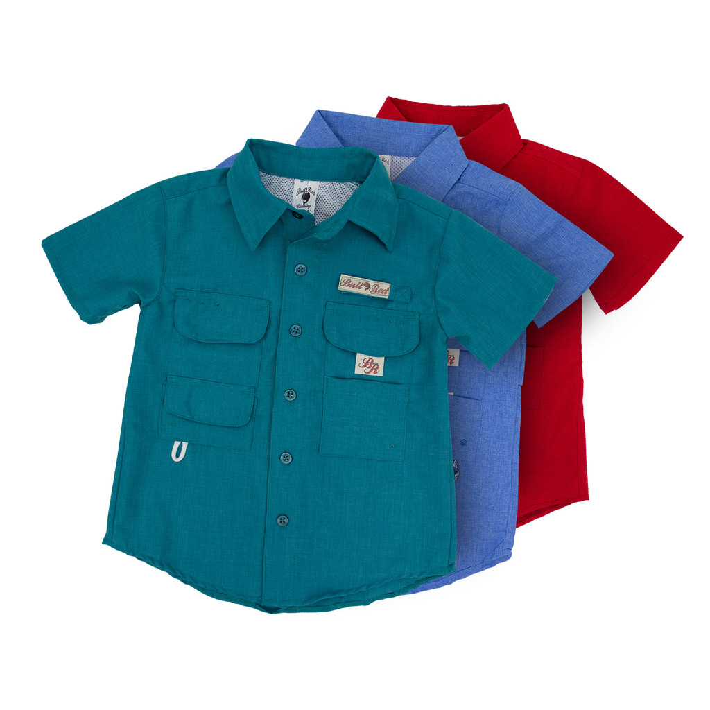 Bull Red Youth Fishing Shirt
