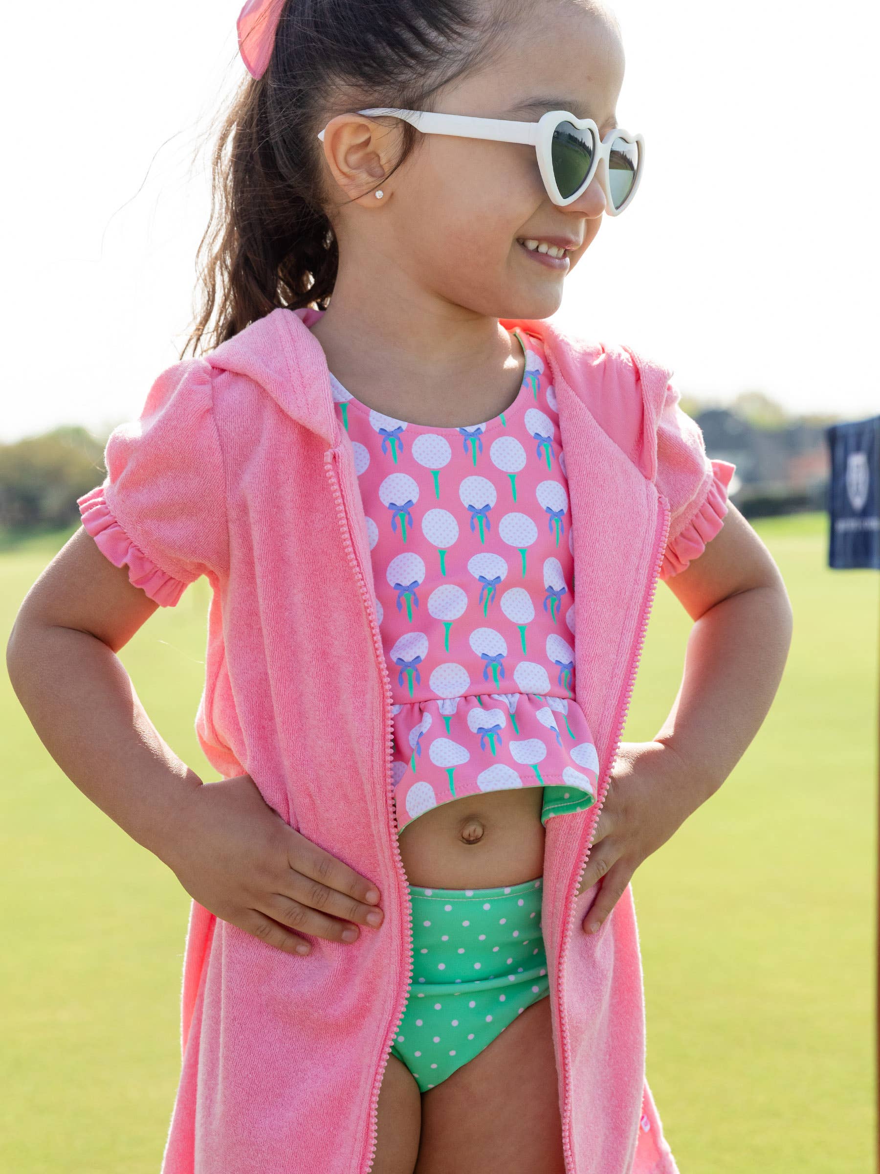 Girls Bubblegum Pink Terry Full-Zip Cover Up