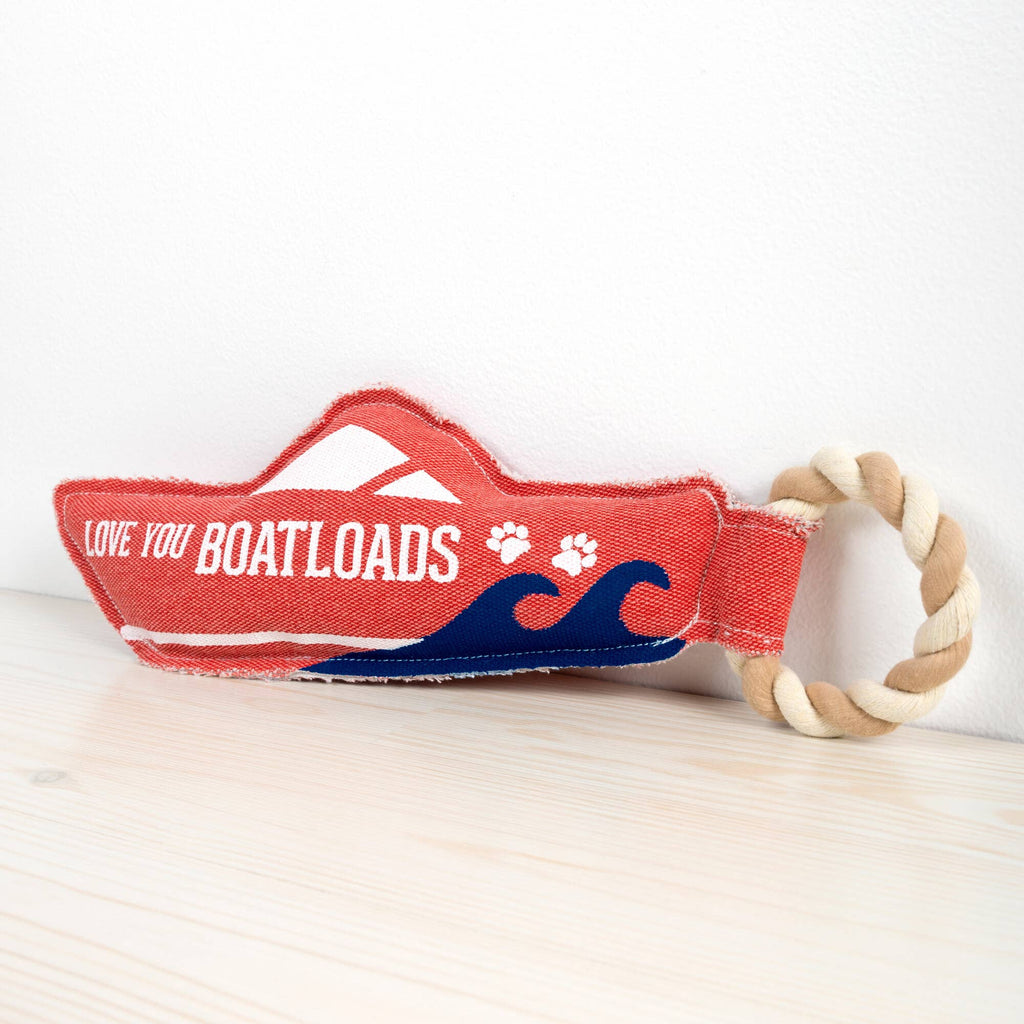 Boatloads - 13" x 5" Canvas Dog Toy on Rope