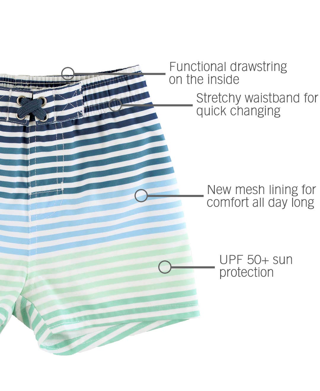 Boys Coastal Stripe Swim Trunks